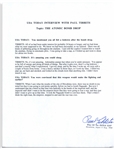 Paul Tibbets Signed Statement Regarding Dropping the Atomic Bomb on Hiroshima During World War II -- Including How He Took a Nap Afterwards